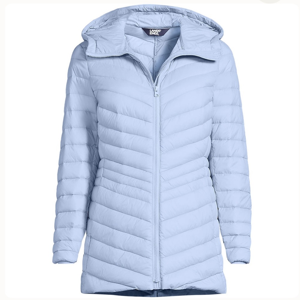 Lands End Ultra Packable Longline Coat NWT